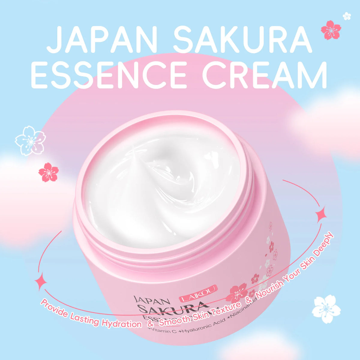 LAIKOU Sakura Hydrating Cream Moisturizer Whitening Nourishing Oil Control Moisturizing & Repairing Deep Hydration Lock Gentle