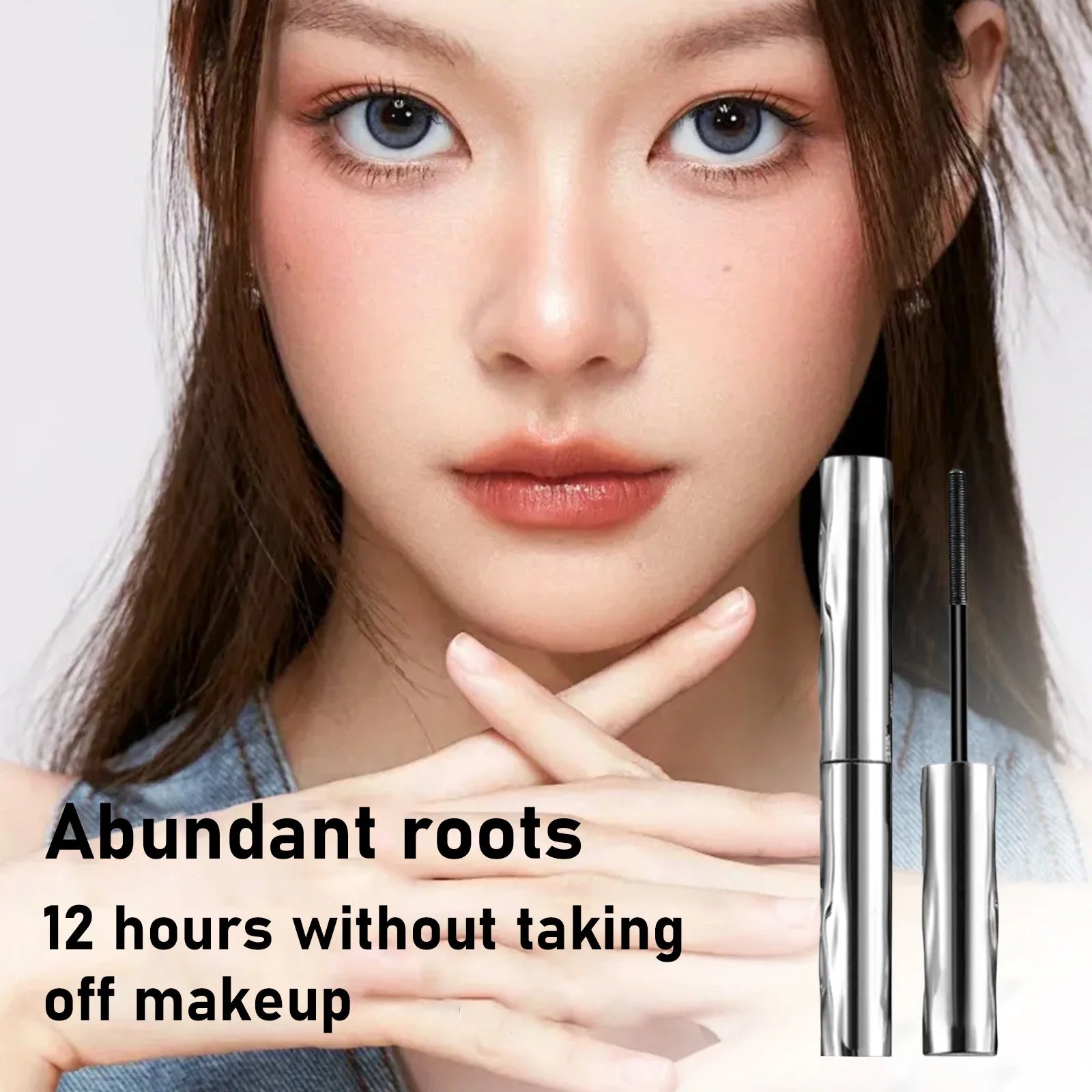Waterproof Metallic Tube Mascara Black Silk Fiber Long Curling Non-Clumping Eyelash Extensions Spiral Makeup for Eyes