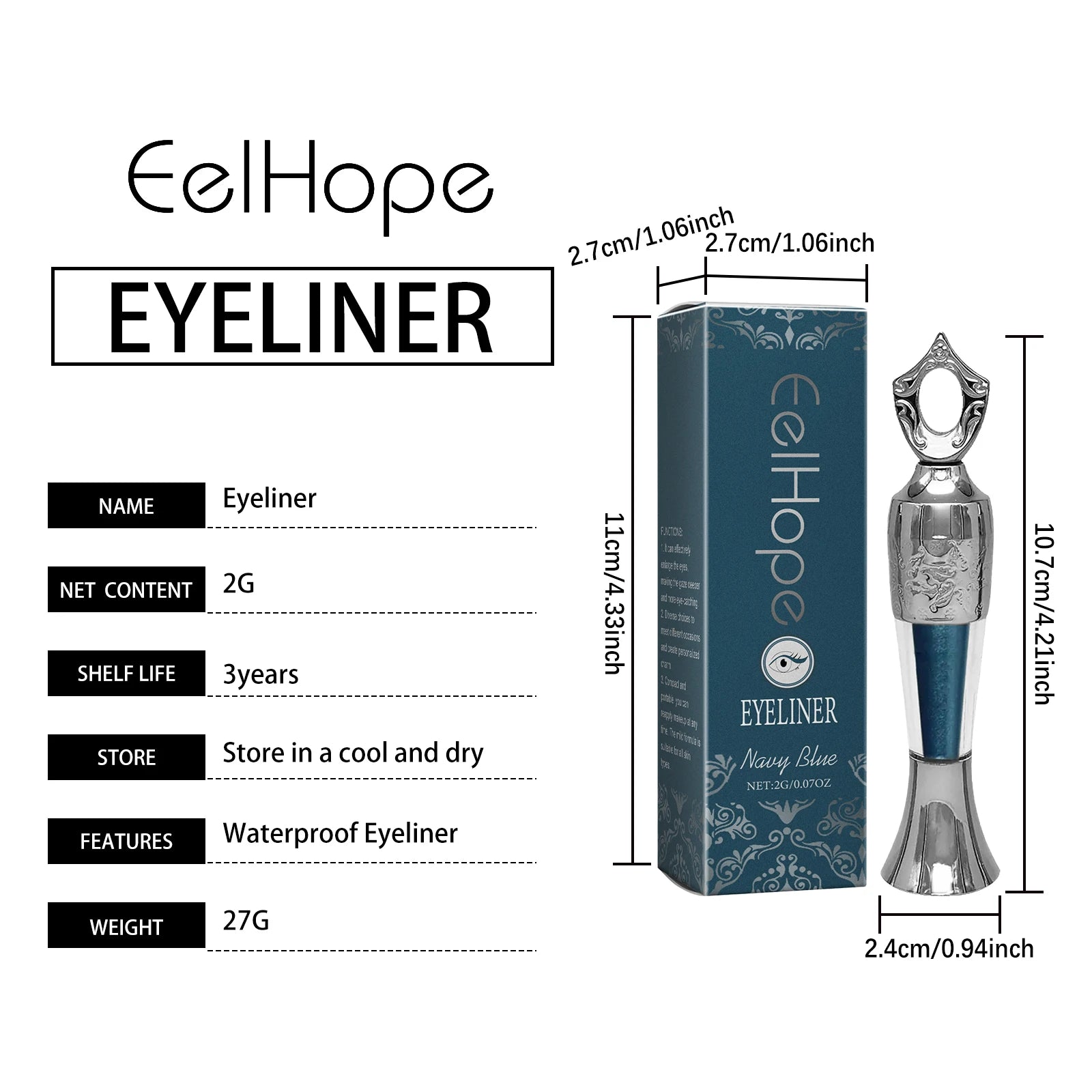 Antioxidant Colored Eyeliner Enhances Barrier Boosts Skin Resistance Reduces Eye Irritation Naturally Long-Lasting Comfortable
