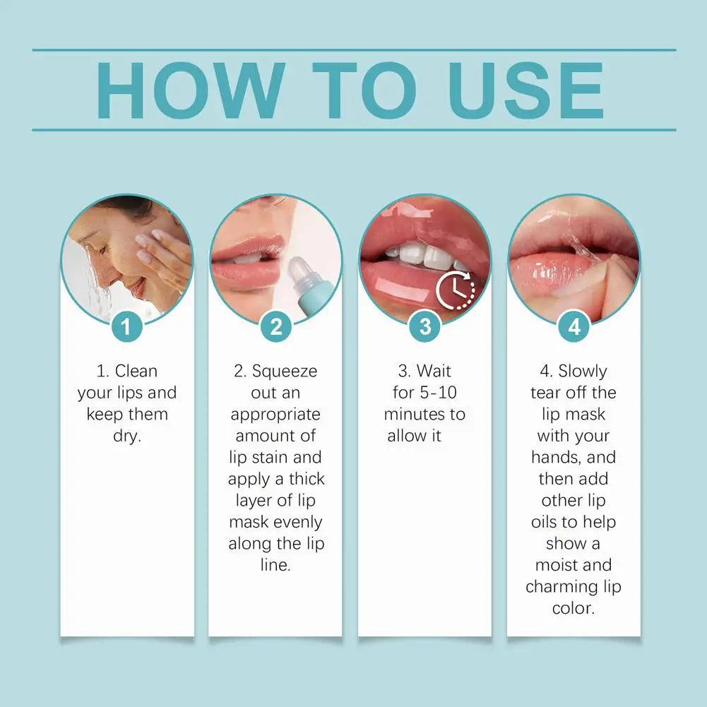 Peel-Off Lip Mask Hydrating Exfoliating Lip Scrub Mask for Dry Lips, Moisturizing Plumping Lip Peel Mask to Remove Dead Skin