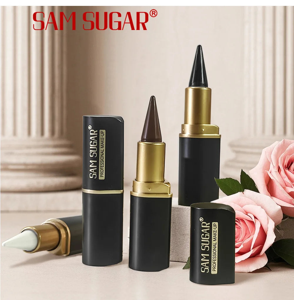 Black Waterproof Eyeliner Pen Long Lasting 24H Smudge Proof Gel Makeup Highlighter For Smokey Eye Look Fast Drying