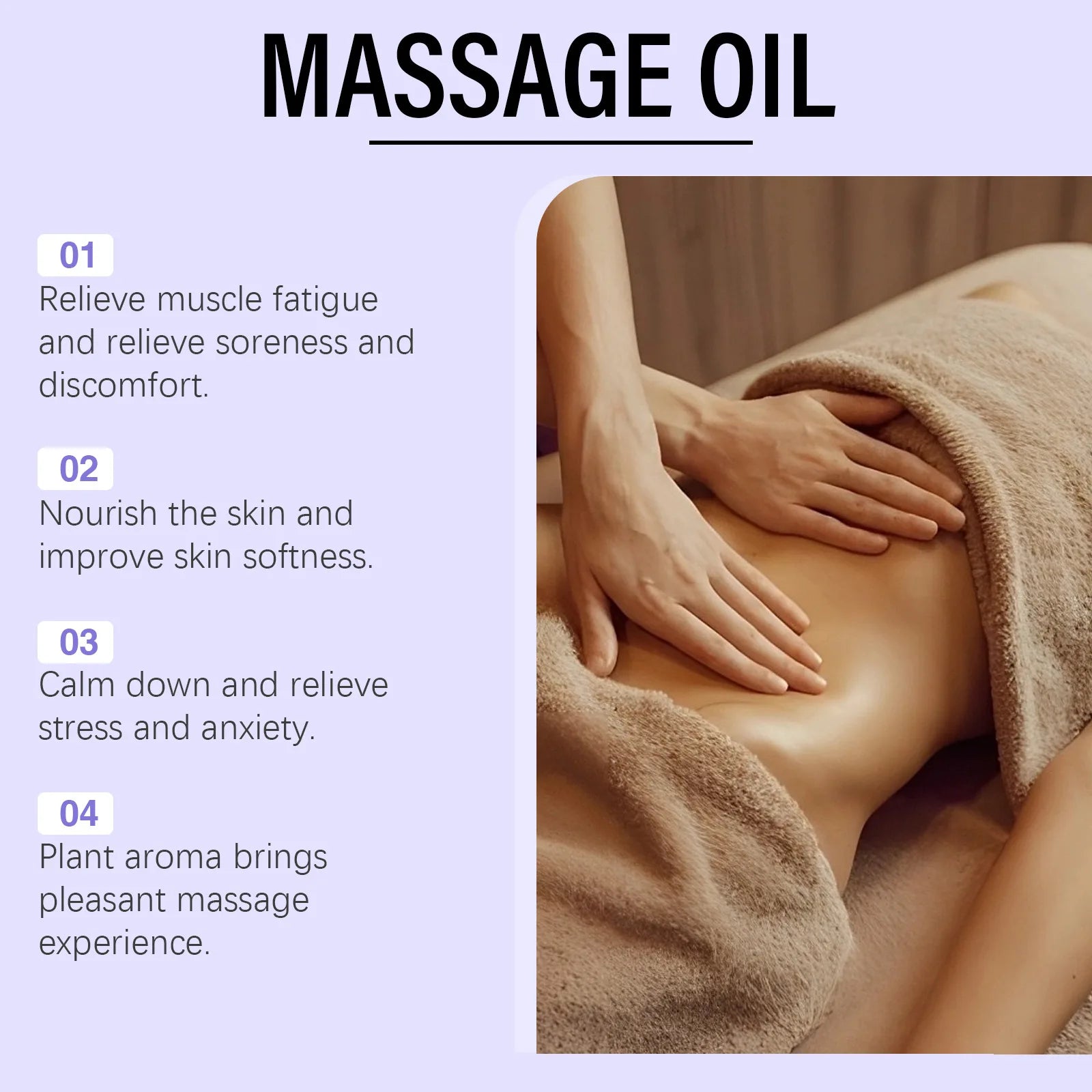 Lavender Essential Oil Relief Stress Improve Sleep Spa Moisturizing Comfortable Calming Nourishing Body Relaxing Massage Essence