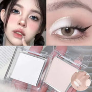 Matte Highlighter Powder Eyeshadow Palette White Long Lasting Natural 3D Brightening Eye Makeup Palette Brighten Face High Gloss