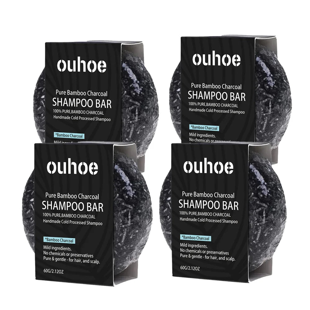 1/2/4pcs Charcoal Shampoo Soap for Oily Hair Dandruff Treatment Scalp Care Volumizing Fine Hair Solid Shampoo Bar for Men Women
