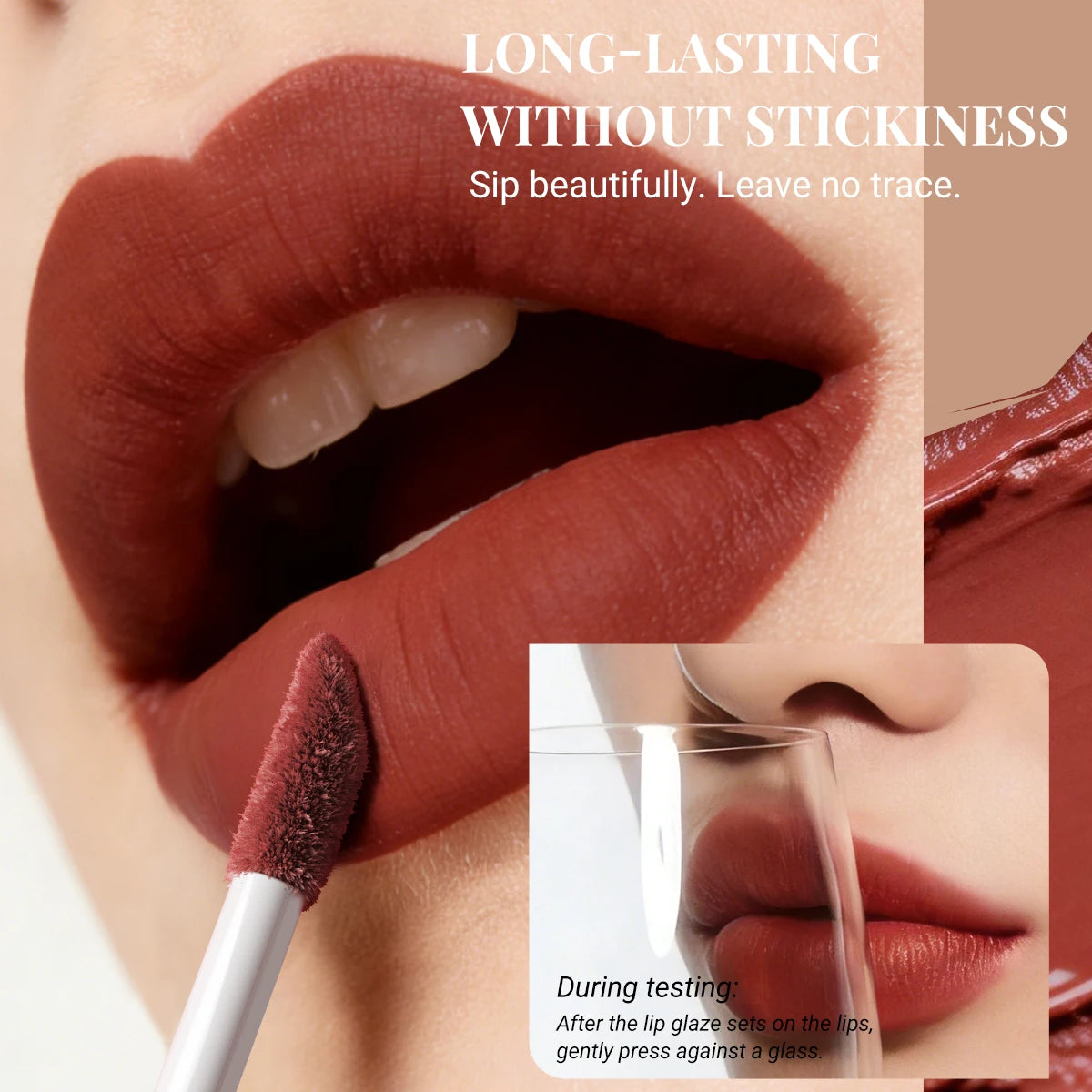 DUNUF Matte Velvet Lip Gloss, 3D Plumping & Waterproof, Square Tube Lipstick, Easy Application, 8 Shades (All-in-One)