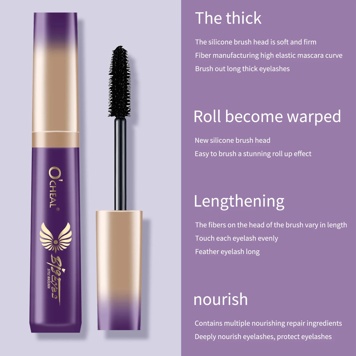 O‘cheal Mascara Black Lash Eyelash Brush 3D Silk Thick Curling Lengthening Eyes Lashes Beauty Makeup Cosmetics Extension Mascara