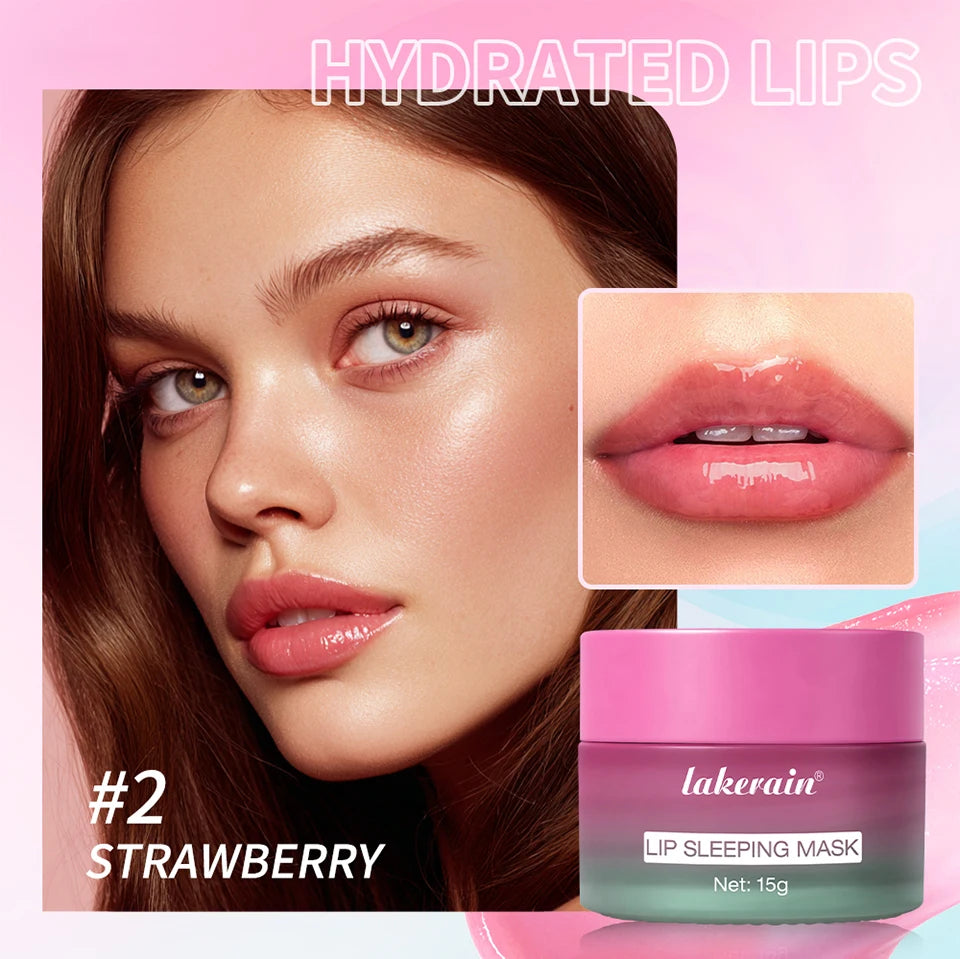 Blueberry Overnight Lip Sleeping Mask Dual Color Hydrates Dry Cracked Skin Reduces Fine Lines Moisturizing Nourishment Care
