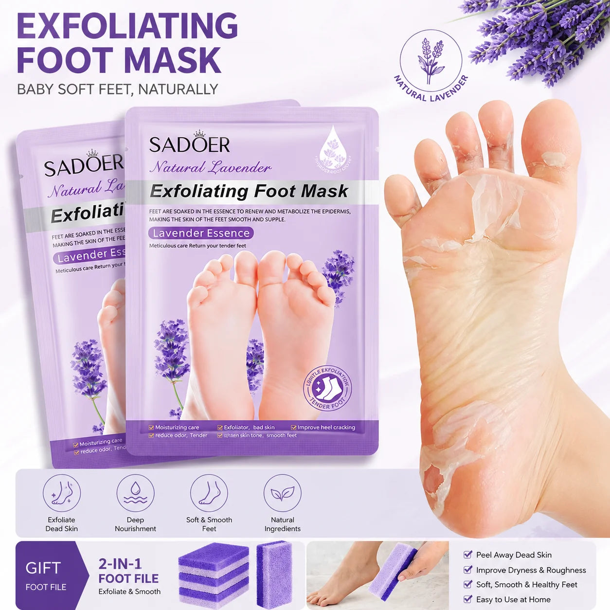 1-20Pair Exfoliating Feet Mask Exfoliating Foot Peel Mask Socks Pedicure Peeling Dead Skin Remover Feet Mask Peel Moisturizing