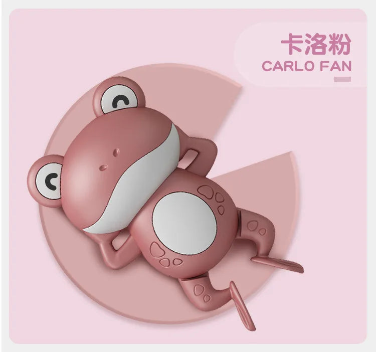 Baby Cute Animal Swimming Frog Shower Clockwork Toys When Baby Bath in Bathroom Baby Water Toy for Kids Clockwork Bath Toys Gift
