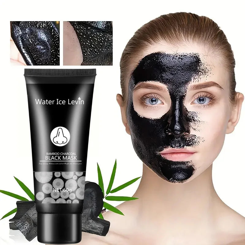 Bamboo Charcoal Black Cleansing Mud Mask Cleans Pores, Peel-Off Mask, Moisturizes the Face, Deeply Cleanses the Face, and Refines Pores. Very Suitable for Oily Skin