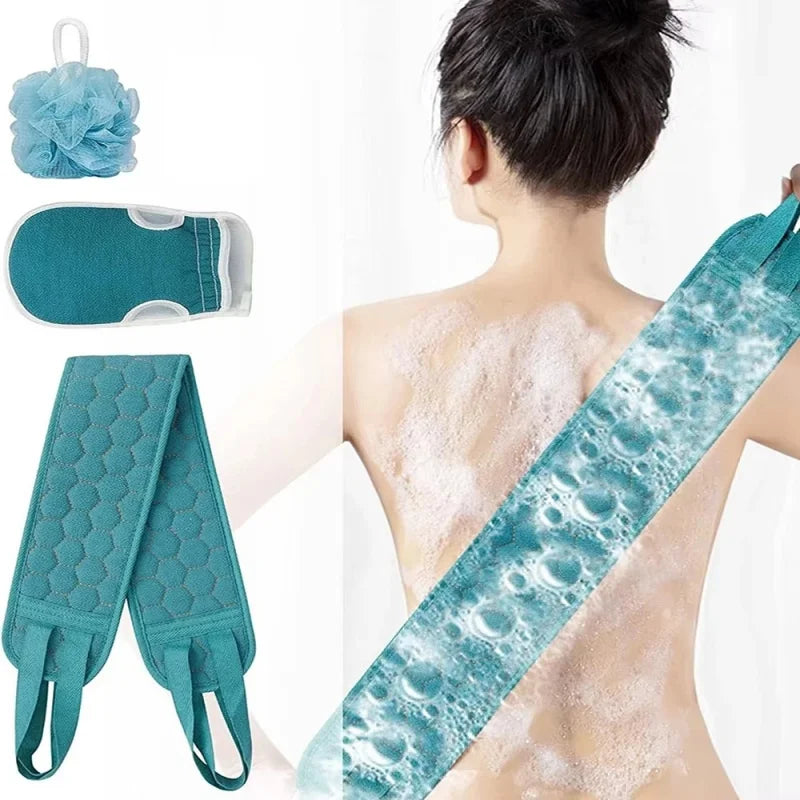Exfoliating Body Care Set Includes Back Scrubber Bath Glove Loofah Pumice Sponge For Dead Skin Removal Shower Use