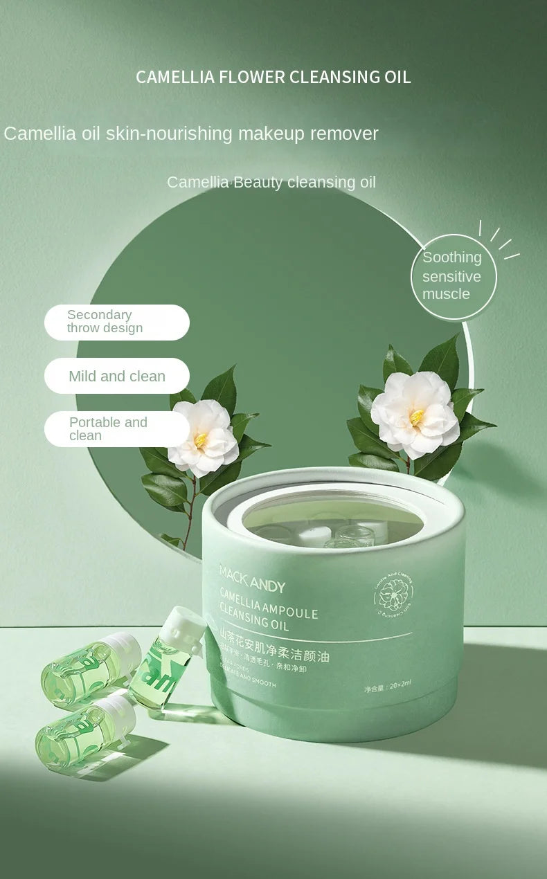 Camellia Deep Cleansing Rapid Milk Makeup Remover Oil Eye & Face Vegan Make-Up Remover 20pcs Set