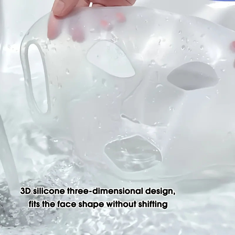 1PC 3D Silicone Facial Mask for Moisturizing-Reusable, Anti-Water Evaporation,Skin Care Tools for Women