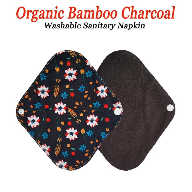 6pcs/lot Health Feminine Hygiene Bamboo Charcoal Panty Liner Reusable Waterproof Ventilate Material Menstrual Cloth Sanitary Pad