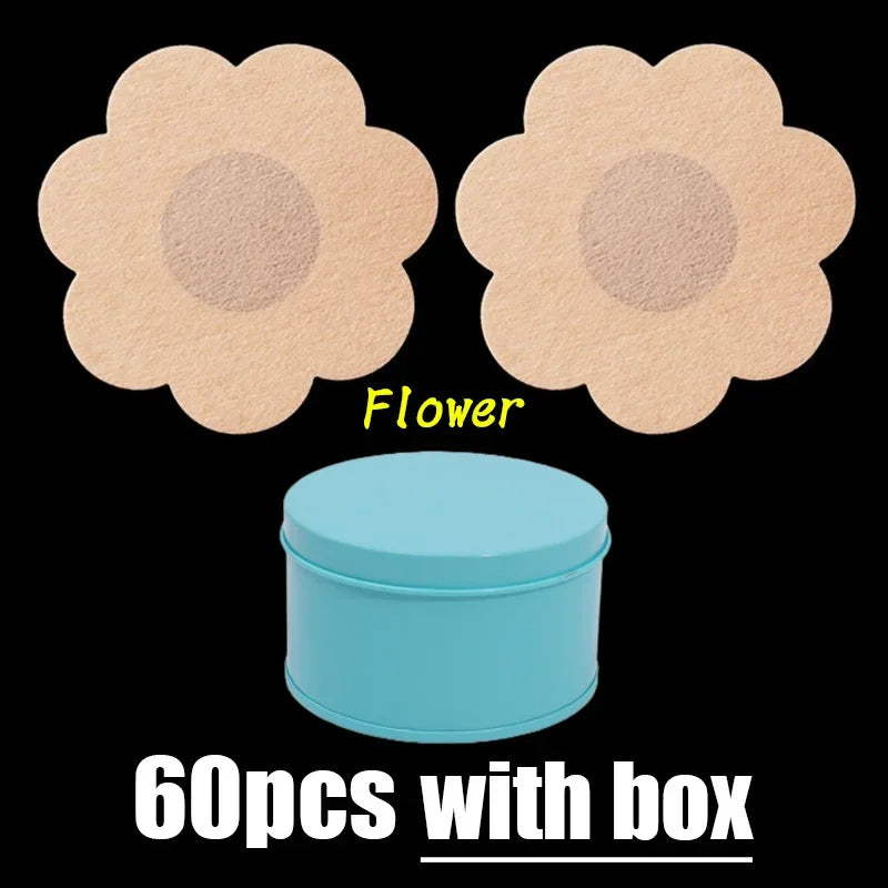 1Box Safety Nipple Cover Stickers Sexy Breast Lift Tape Patch Intimates Female Self-Adhesive Invisible Bra Chest Nipple Padding