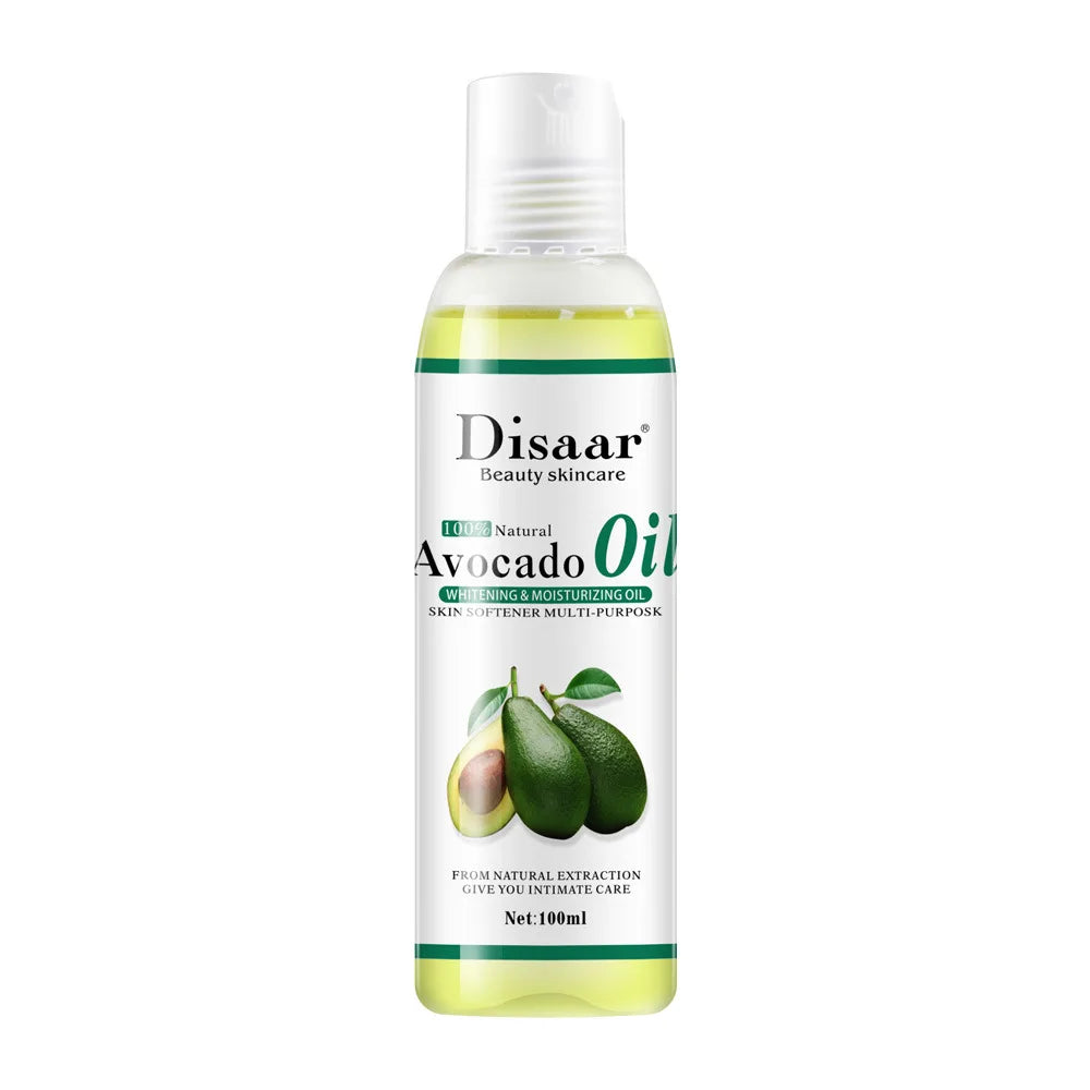100ml Pure Natural Plant Essential Oils Aloe VC Avocado Honey Snake Argan Olive Carrot Massage Oil Repairing Smoothing Skin Care