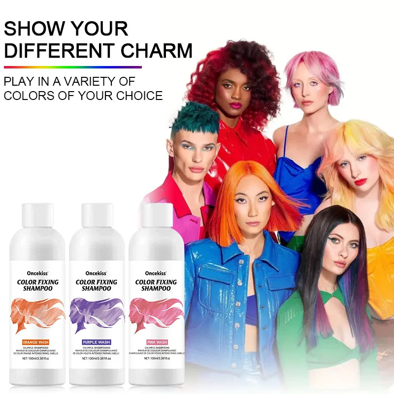 Semi-permanent hair coloring shampoo,invisible shampoo, protects and fixes color,enhances color shine,rich foam, protects scalp