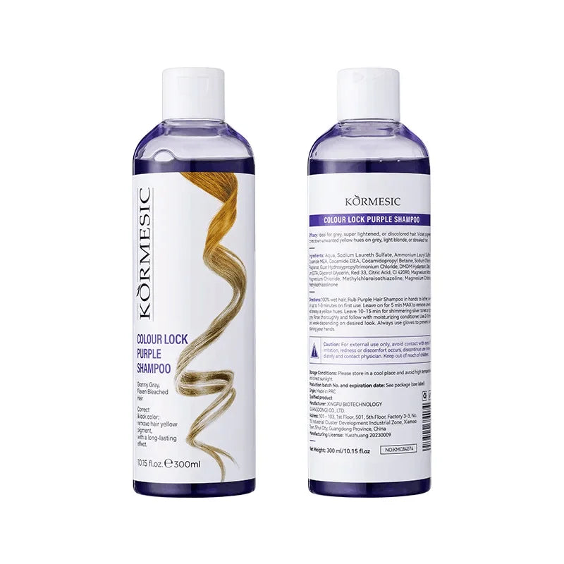 300Ml Color Fixing Purple Shampoo Lock Color Cover Gray Hair Fade Yellow After Bleach Hair Dye Long Lasting Non-irritating Care