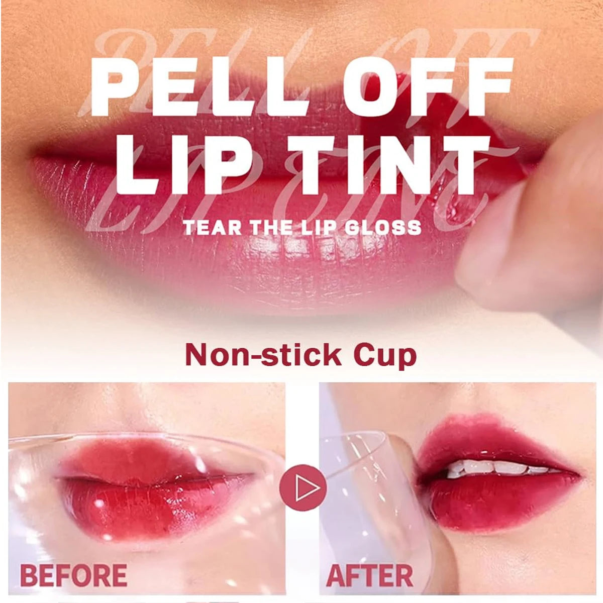 ZaiDoc Peel Off Lip Stain Tint Set 4 Colors Long Lasting Waterproof Transfer Proof Matte Finish Lip Gloss 10g Each