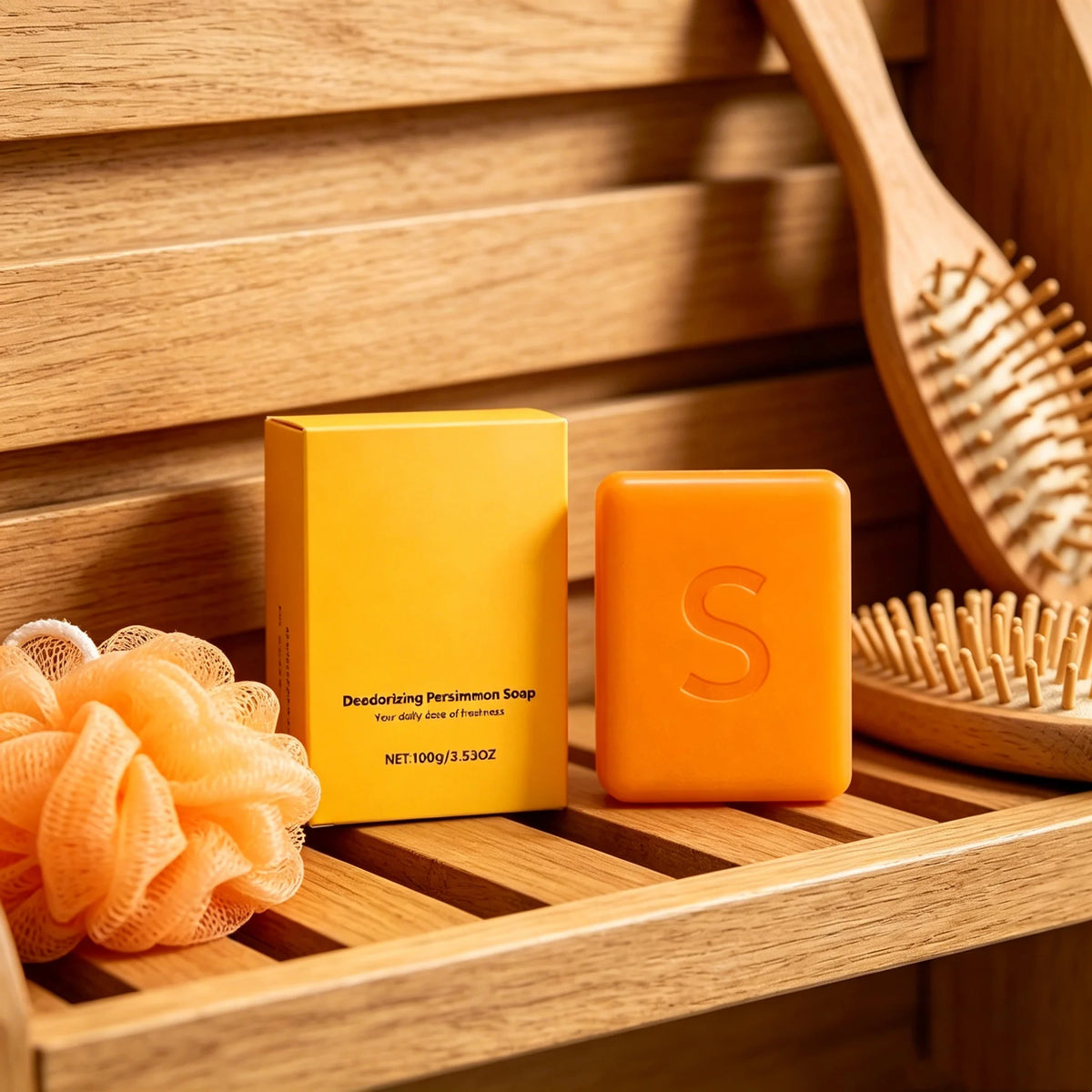 Persimmon Body Cleansing Soap Keep Brightening Improve Odor Deeply Nourish Reduce Dark Acne Removal Care Soap For Women Man 100g