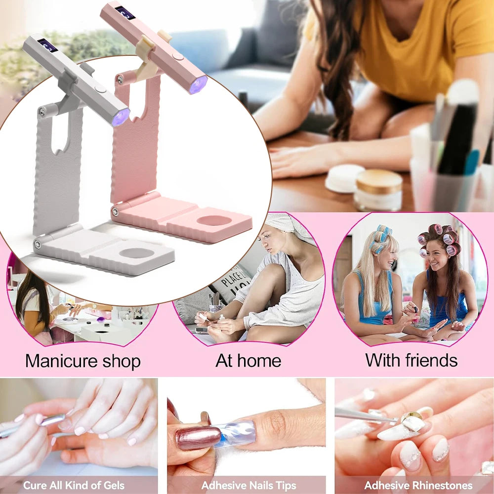YIKOOLIN Convenient Rechargeable Nail Dryer UV LED Handheld Lamp Fast Curing All Gel Polish Mini Manicure Tool USB Portable Ligh