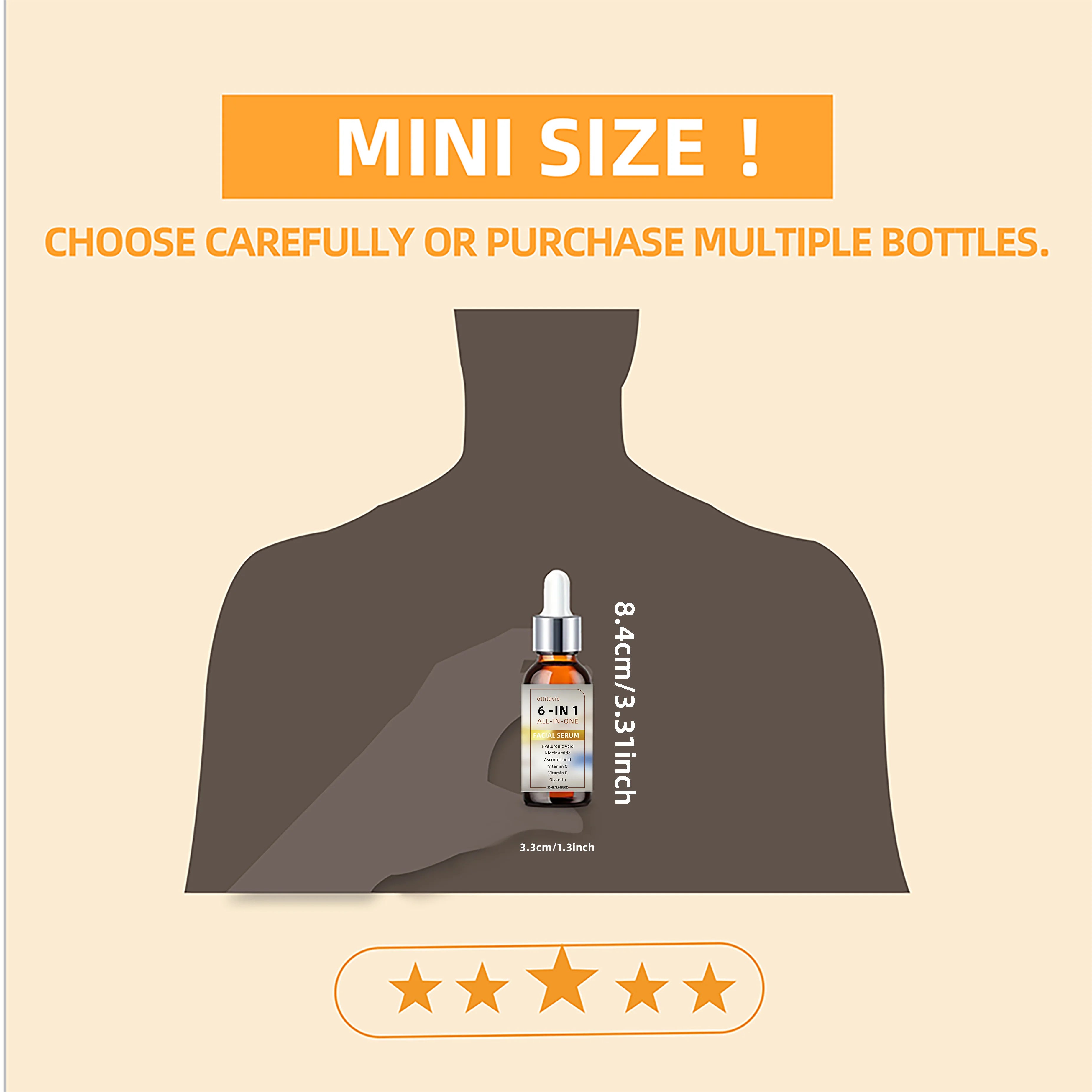 6 IN 1 ALL-IN-ONE FACIAL SERUM With Hyaluronic Acid + Niacinamide + Vitamin C/E