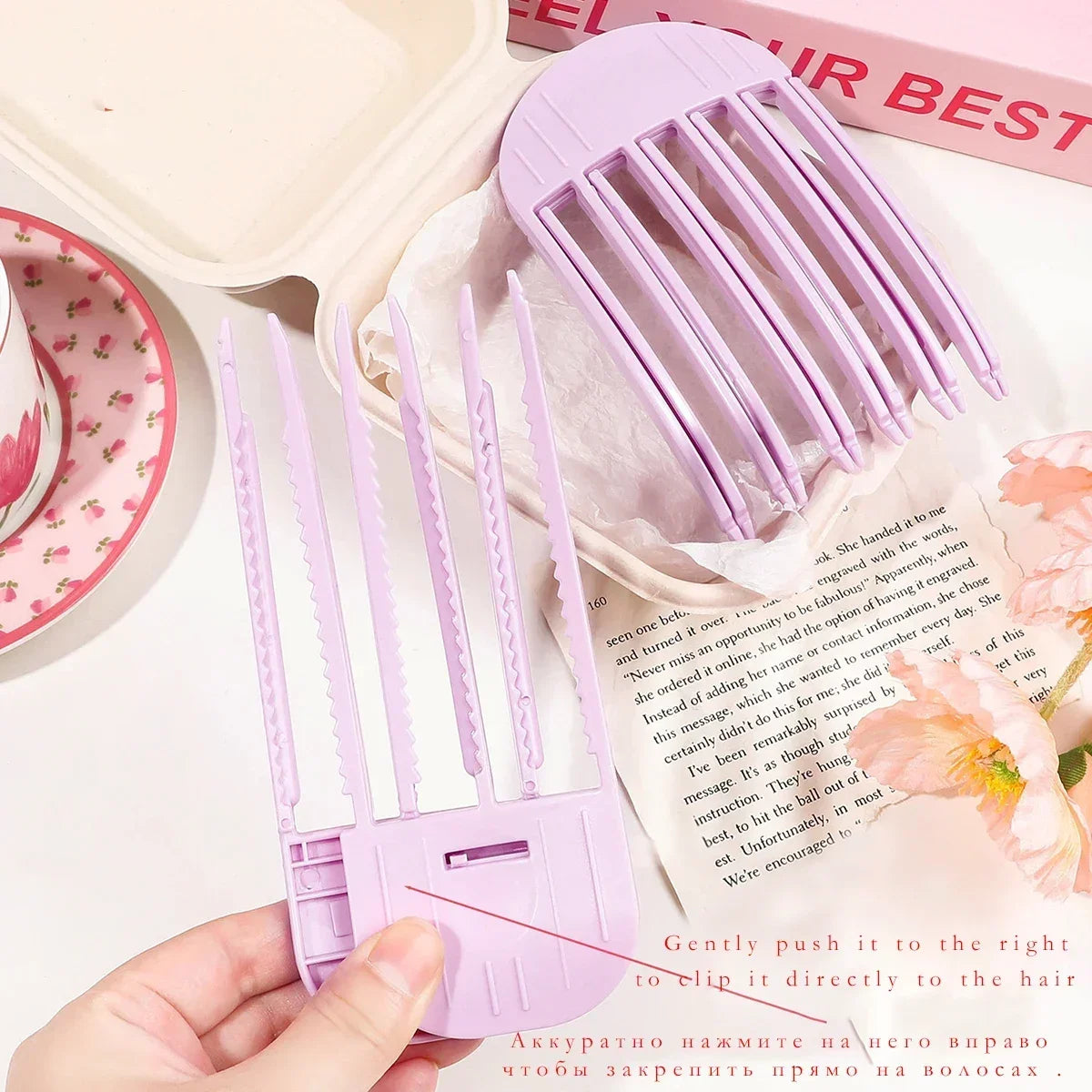 1/2 natural fluffy hairpins non-heat hairpins DIY hair style fluffy tools hair root clips curling fixed shape clips hairpins set
