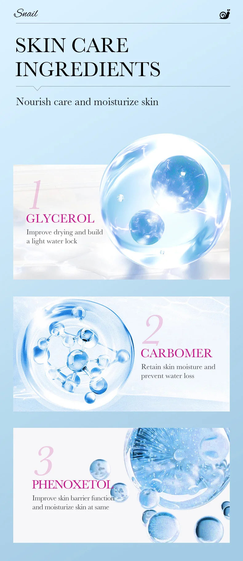 SADOER Snail Collagen Face Cream Gel Firming Repair Whitenting Moisturizing Facial Creams Beauty Face Skin Care