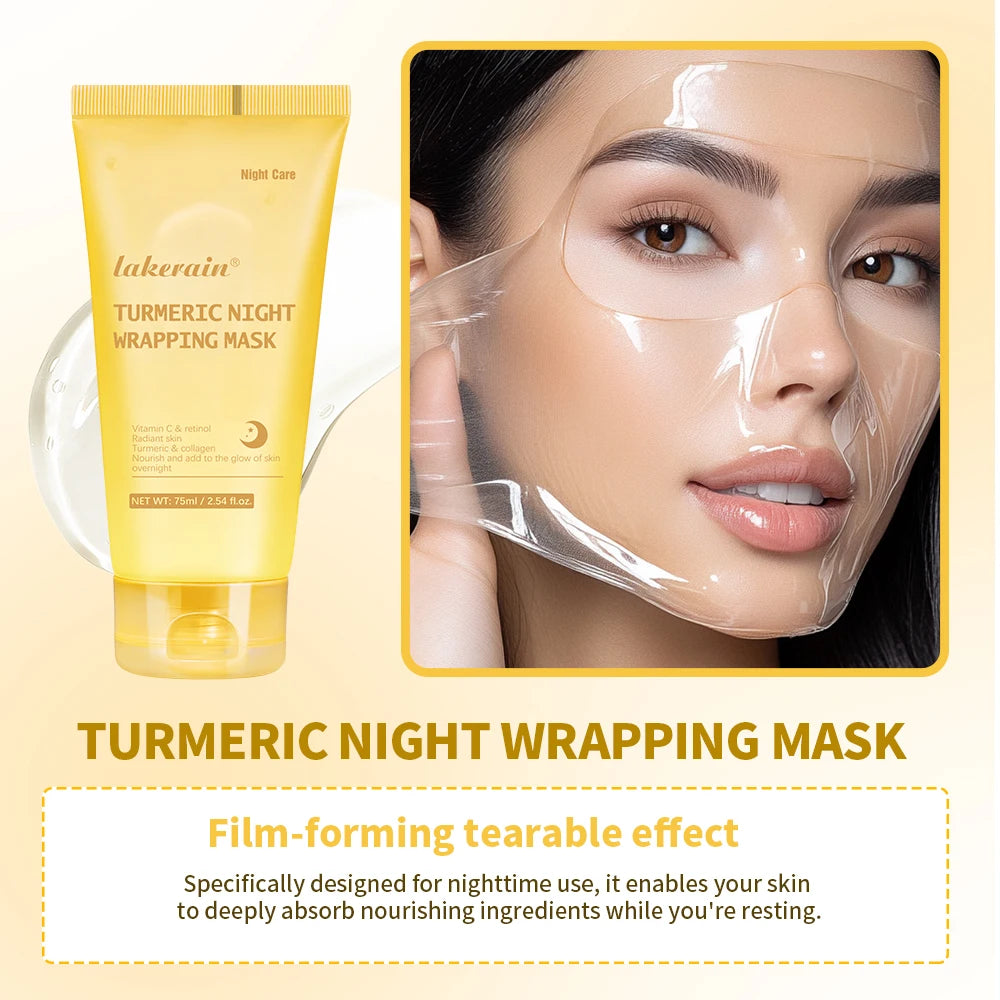 Overnight Wrapping Peel Off Mask Kojic Acid Turmeric Nourishes Hydrolyzed Collagen Glowing Skin Skin Firmnes Korean Skincare