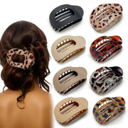 Leopard Matte Oval Hair Claw Clip for Women New Design Curved Flat Acrylic Barrettes Fashion Styling Hair Accessories