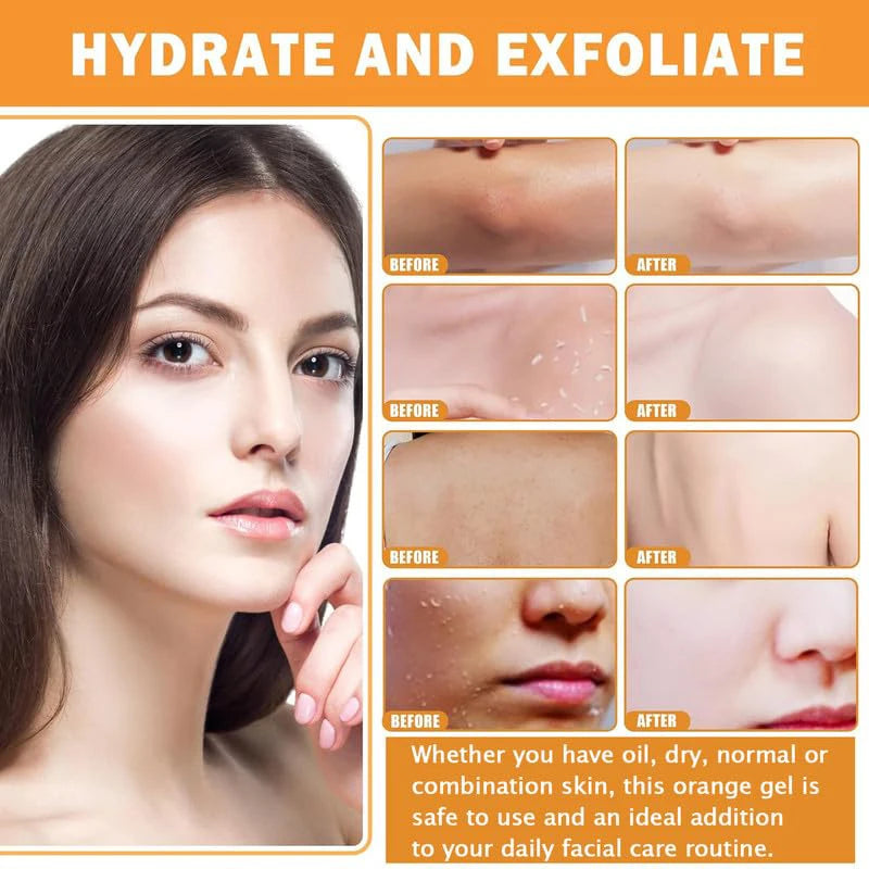 Orange Exfoliating Gel Cream Moisturizer Face Body Scrub Gel Deep Cleansing Moisturizing Facial Exfoliator Peeling Face Scrub