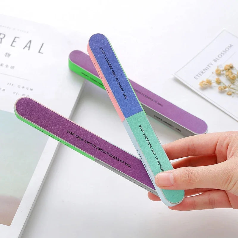 Multi Surface Printed Nail Polishing File 7 Sides Manicure Strip Professional Salon DIY Gel Nail