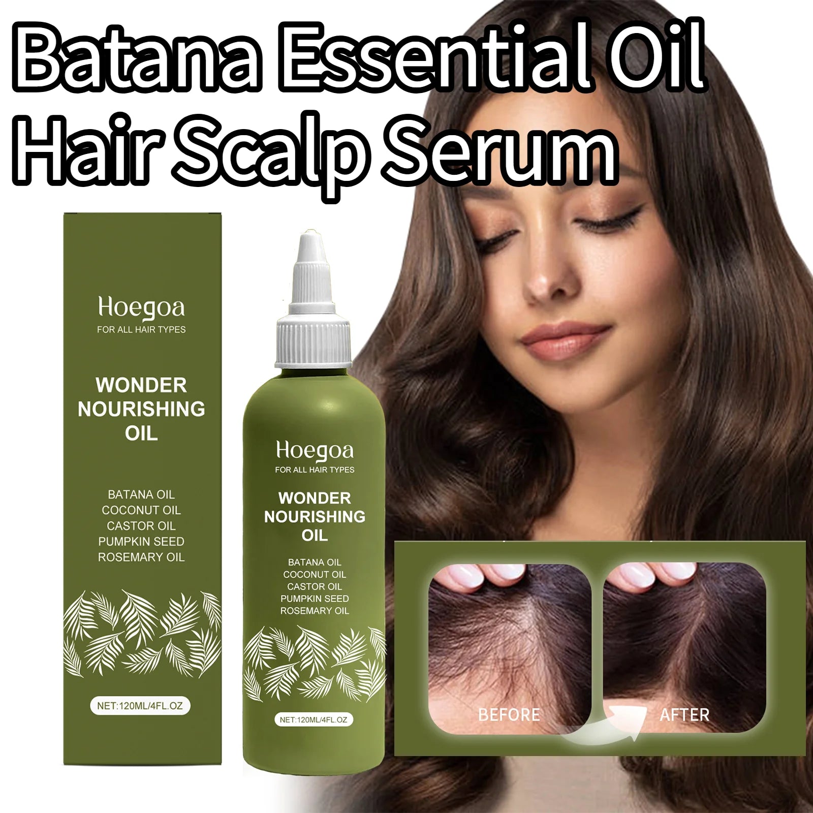 Batana Essential Hair Care Serum Deep Nourish Hair Roots Scalp Massage Serum Anti Frizzy&Dry Smoothing Soften Shiny Hair Care