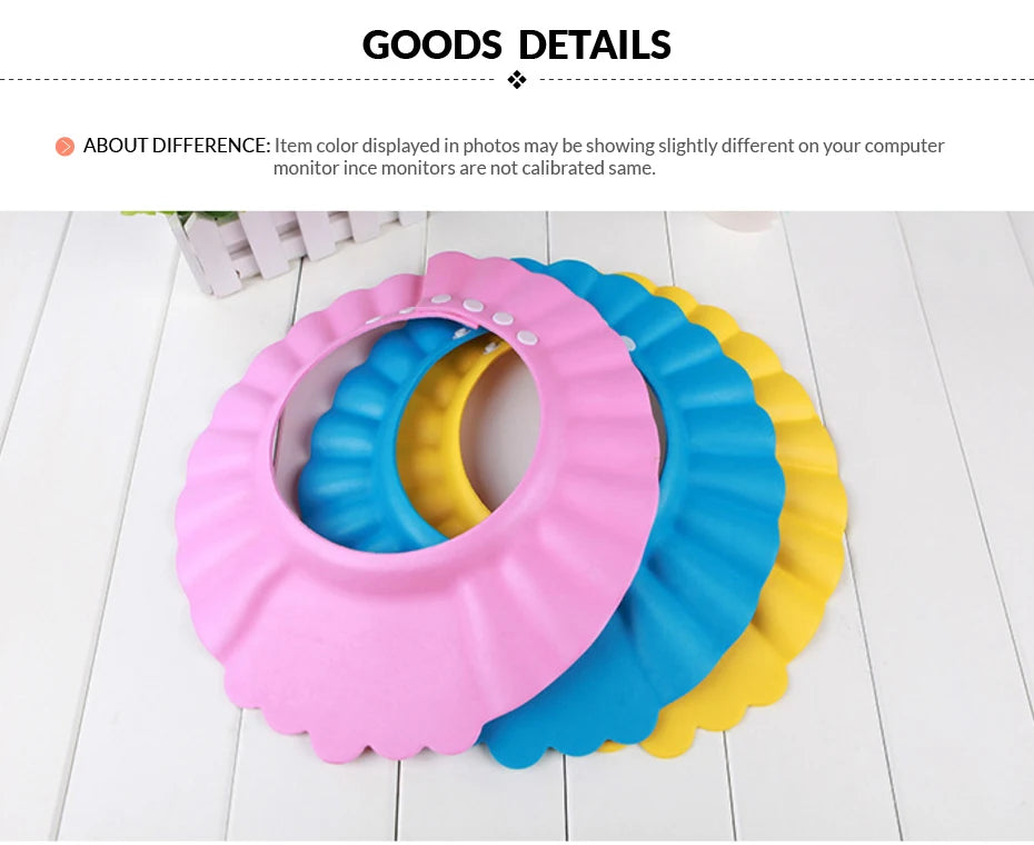 Adjustable Baby EVA Bath Shampoo Cap Waterproof Shower Visor Hat Anti-splash Hair Wash Shield Eye Ear Protection Bathing Hat for