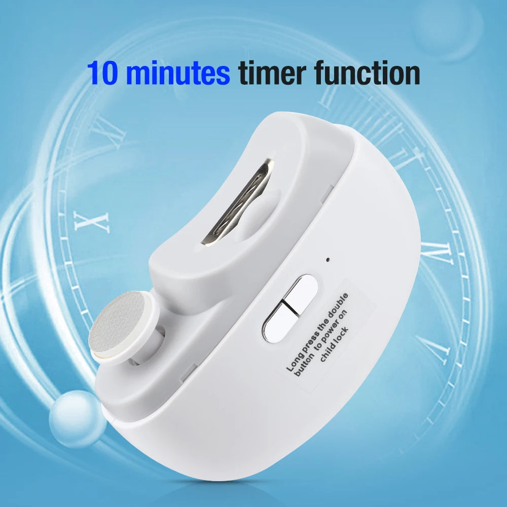 Electric Nail Clipper Cutter With LED Light 2in 1 Automatic Nail Grinder Trimmer For Baby Adult Mini Manicure Tools Nail Care