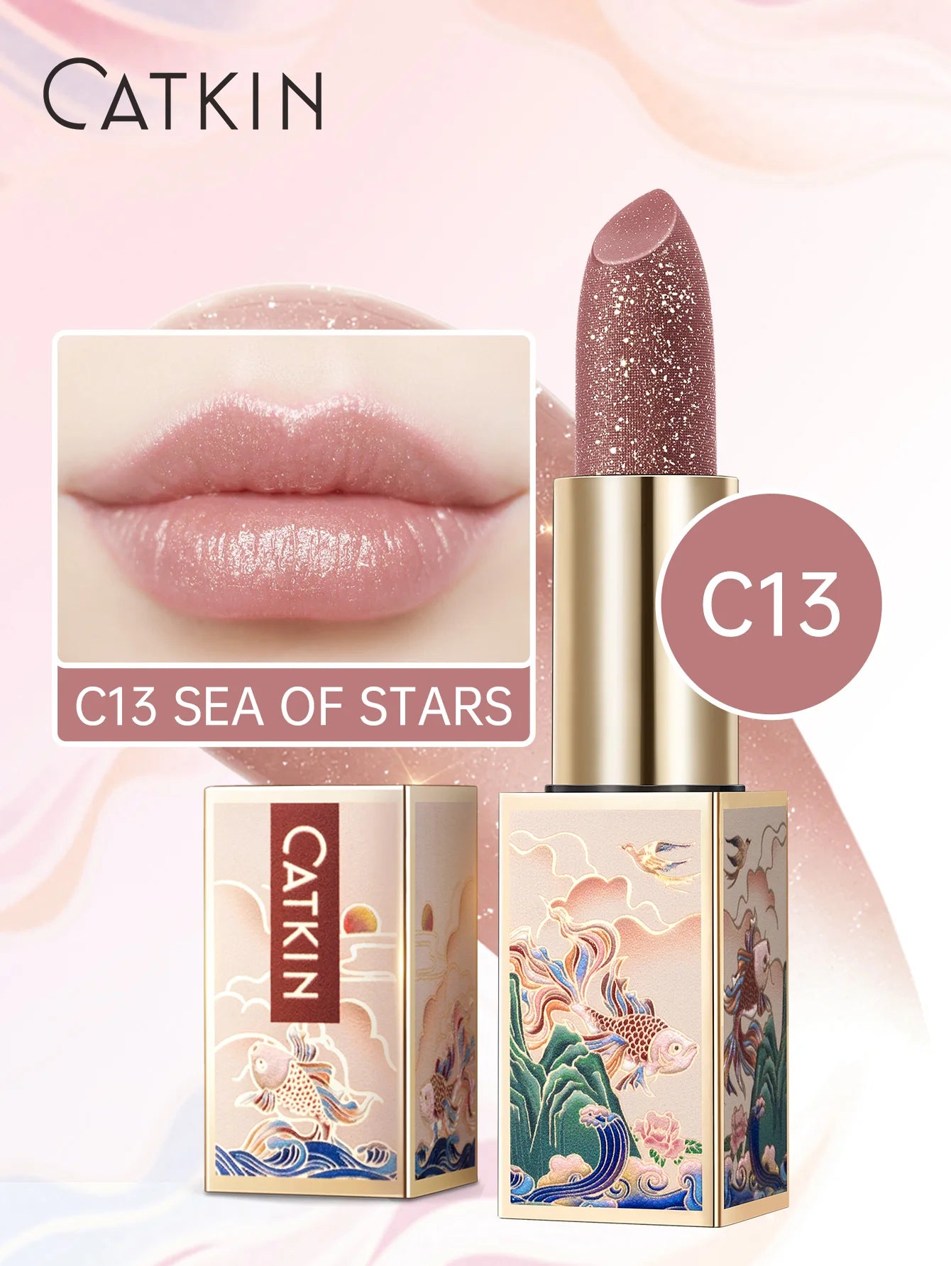 CATKIN Tinted Lip Balm Color Changing Lipstick Ultra Hydrating Natural Lip Moistrurizer with Vitamin E Nourishing For Cracked &