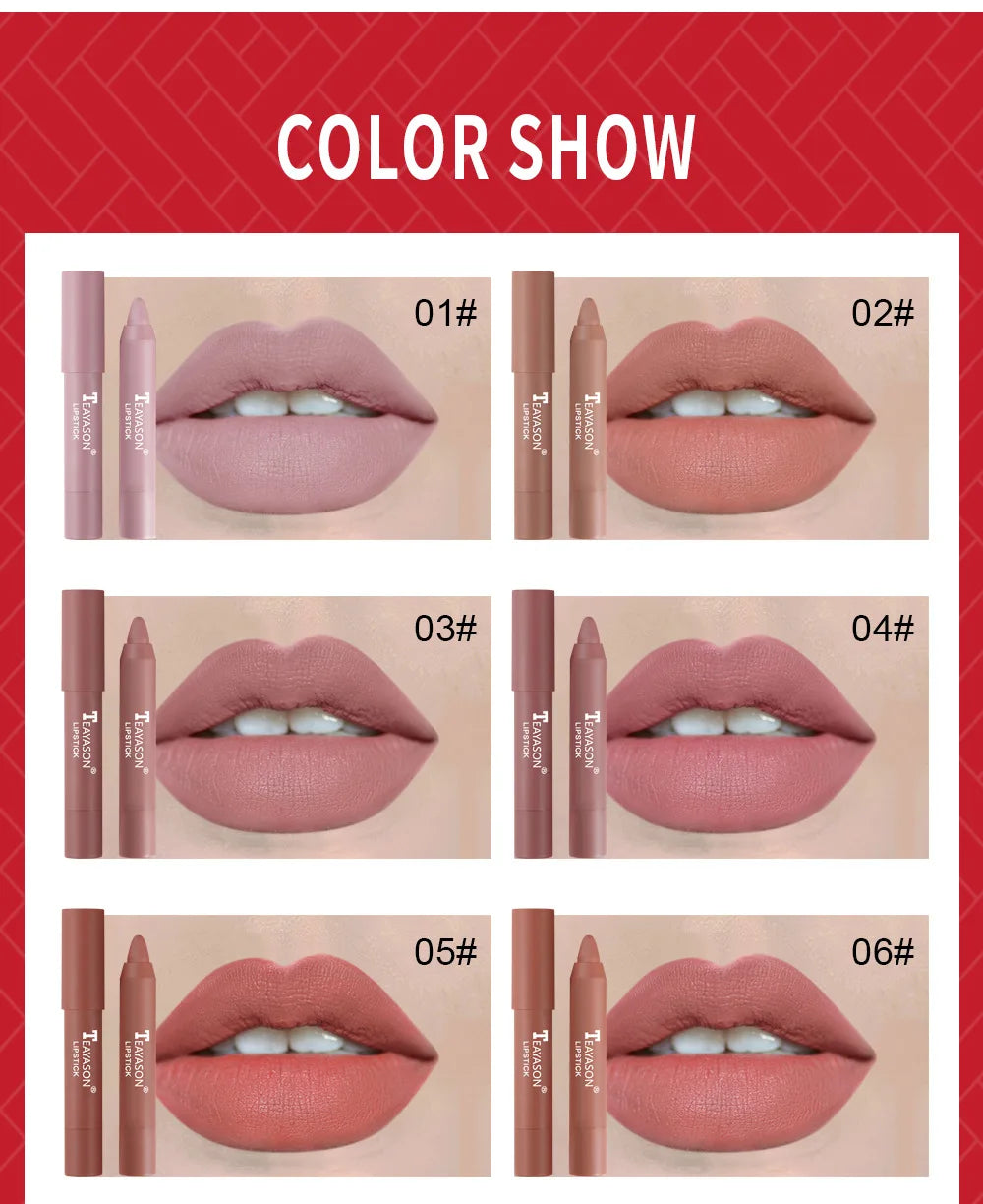Nude Velvet Matte Lipstick Pen Lasting Waterproof Color Rendering Non-stick Cup Lipstick Pencil Lipliner Women Makeup Lip Stain