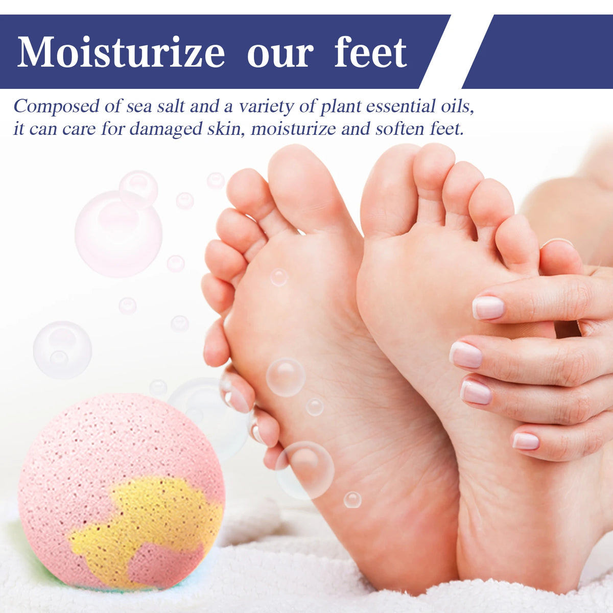 Rose Foot Bath Ball Nourishing Foot Soak Effervescent Tablet Deep Cleaning Exfoliate Feet Skin Relaxing Care Spa Soothe Fatigued