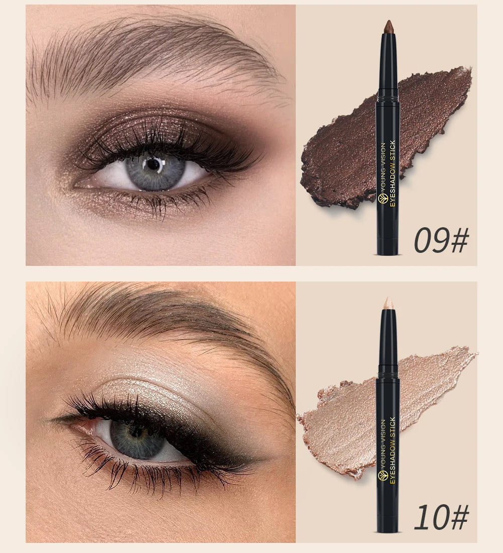 Shimmer & Matte Multi-Color Eyeshadow Sticks | Blendable, Long-Lasting Eye Shadow Pencils Smooth Application for Bold or Natural