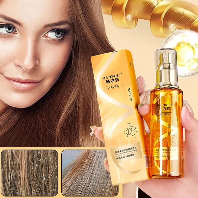 Perfume Hair Serum Spray - 2 in 1 Perfumed Smoothing Spray, Frizz Control & Anti-Static, Leave-In, Floral Scent, Quick-Dry Spray