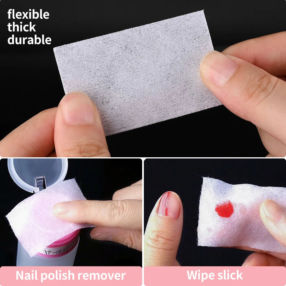 100/3000Pcs Professional Nail Wipe 100% Cotton Pads Lint-Free Nail Cotton Gel Polish Remover Nail Art Cleaning Tools