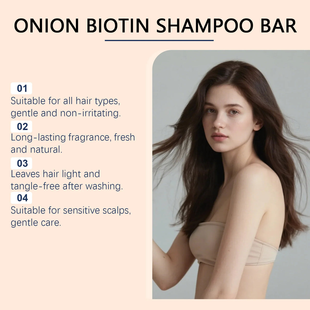 Onion Biotin Shampoo Soap Rosemary Gentle Cleansing Nourish Scalp Hair Growth Anti Loss Moisturizing Smooth For All Hair Types