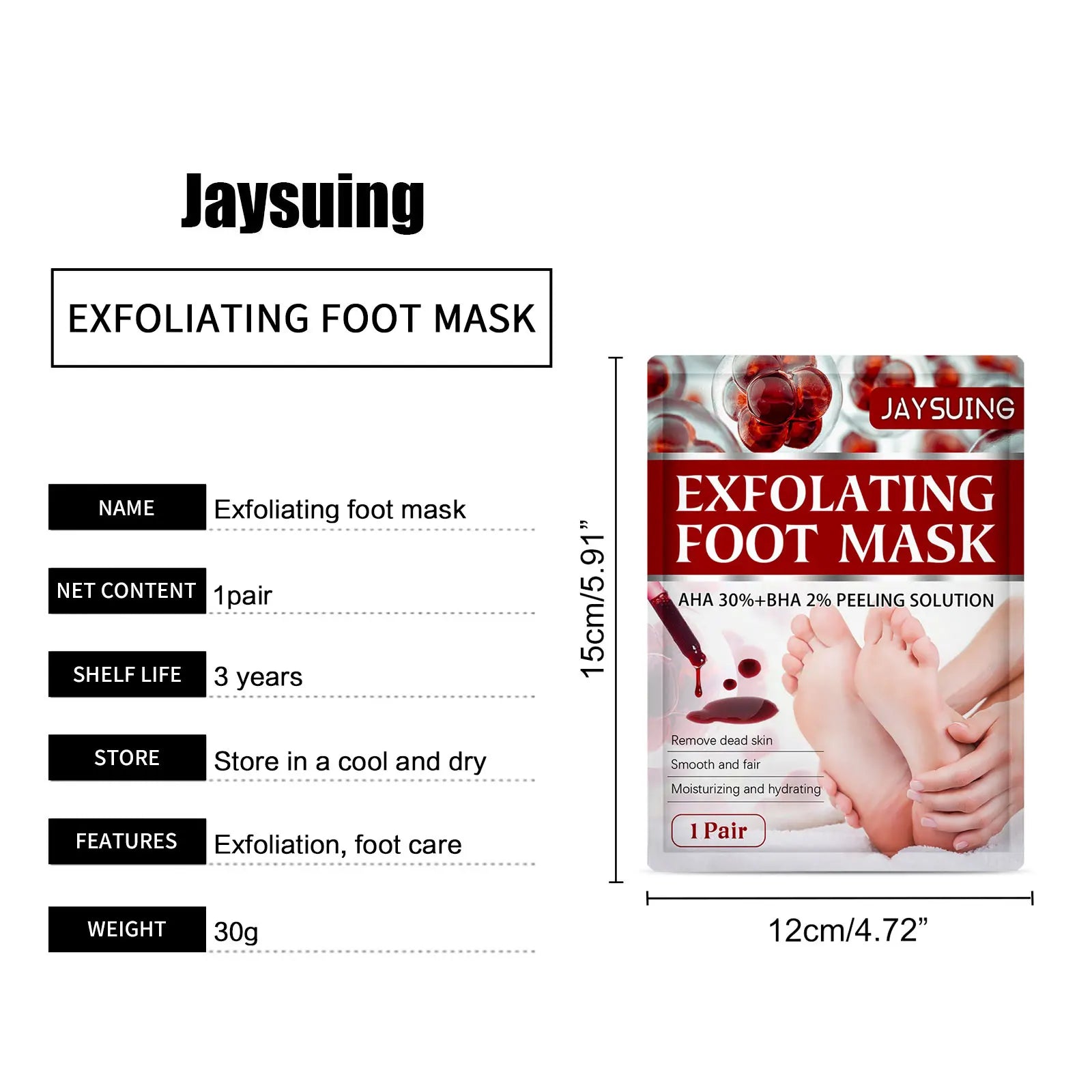 Exfoliating Feet Mask Sock Exfoliation Scrub for Feet Mask Remove Dead Skin Moisturizing Pedicure Anti Crack Foot Patch Spa 5PCS