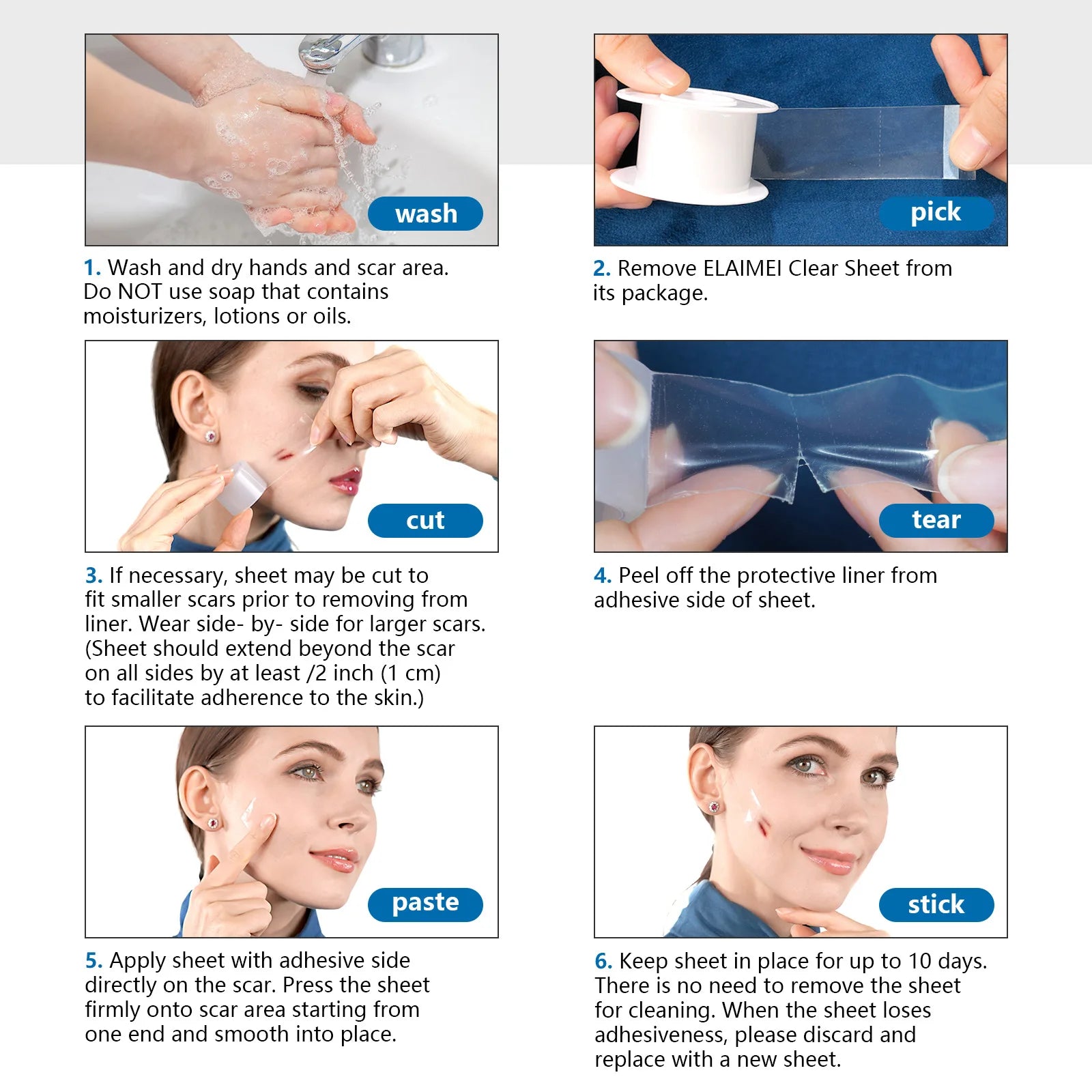 1 Roll Invisible Silicone Scar Sheets , 2.5cm X 150cm Self-Adhesive Scar Cover Tape Skin Care Strips , Transparent Color