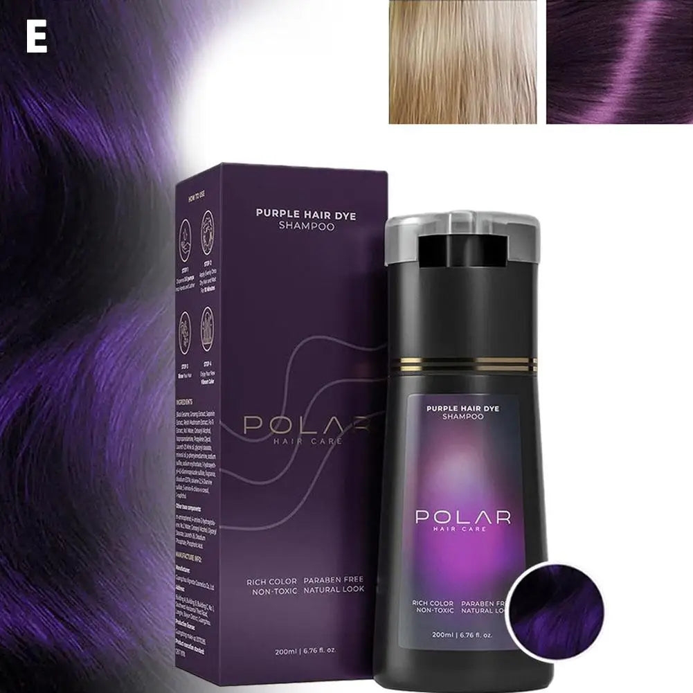 200ml Hair Dye Shampoo For Gray Hair Natural Hair Dye Kit Semi Permanent Hair Dye Shampoo For Women Men Black Brown Purple
