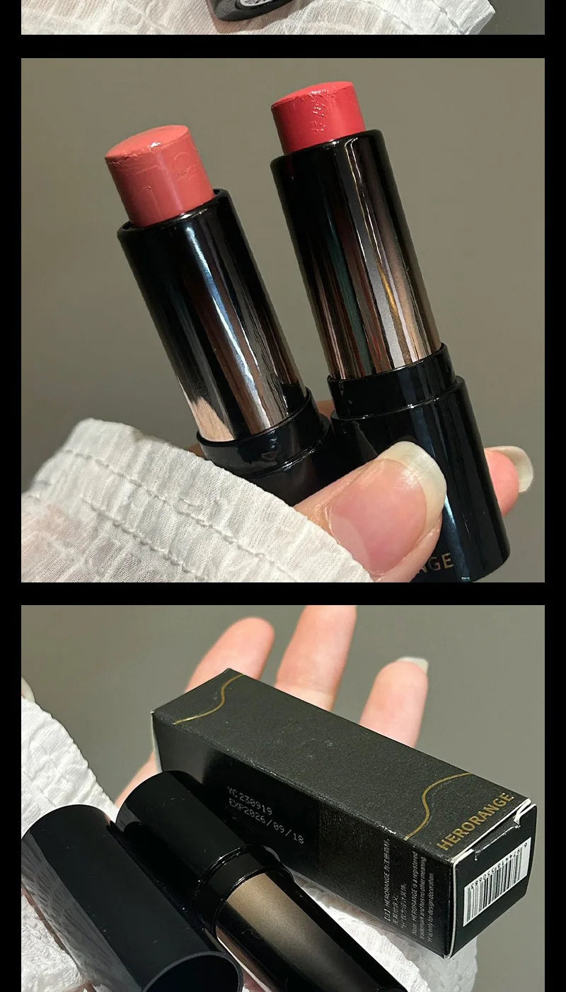 Lipstick Red Brown Lipstick Waterproof Moisturizing Mirror Lipstick Lip Gloss Natural Long-Lasting Makeup Valentine's Day Gift