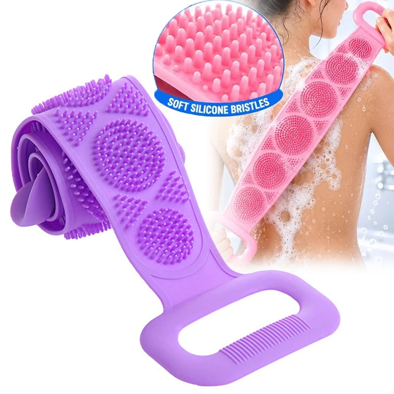 New Silicone Scrubber Back Massage Exfoliating Sponge Bathroom Bath Brush Scrub Shower Brush Body Wash Scrub Removal Bath Spong