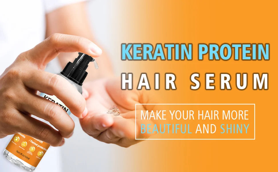 GOIPLE 4 in 1 Water-Based Keratin Serum Moisturizer Repair Dry Damaged Hair Smooth Control Frizz Oil Essence for Curly Frizzy
