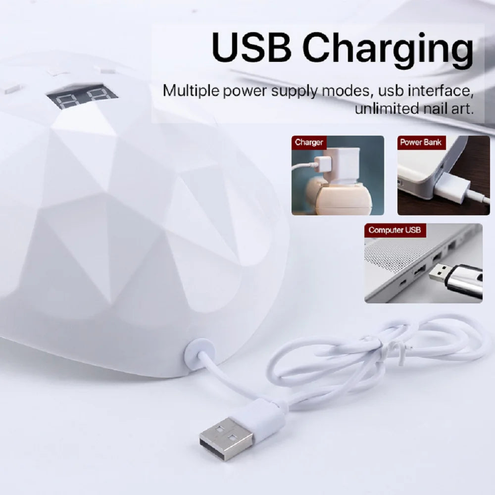 Nail Dryer Lamp UV Nail Polish Lamp Gel Curing Polishing Lamp for Gel Nails Gel Nail Polish Curing Dryer Home Salon Tool