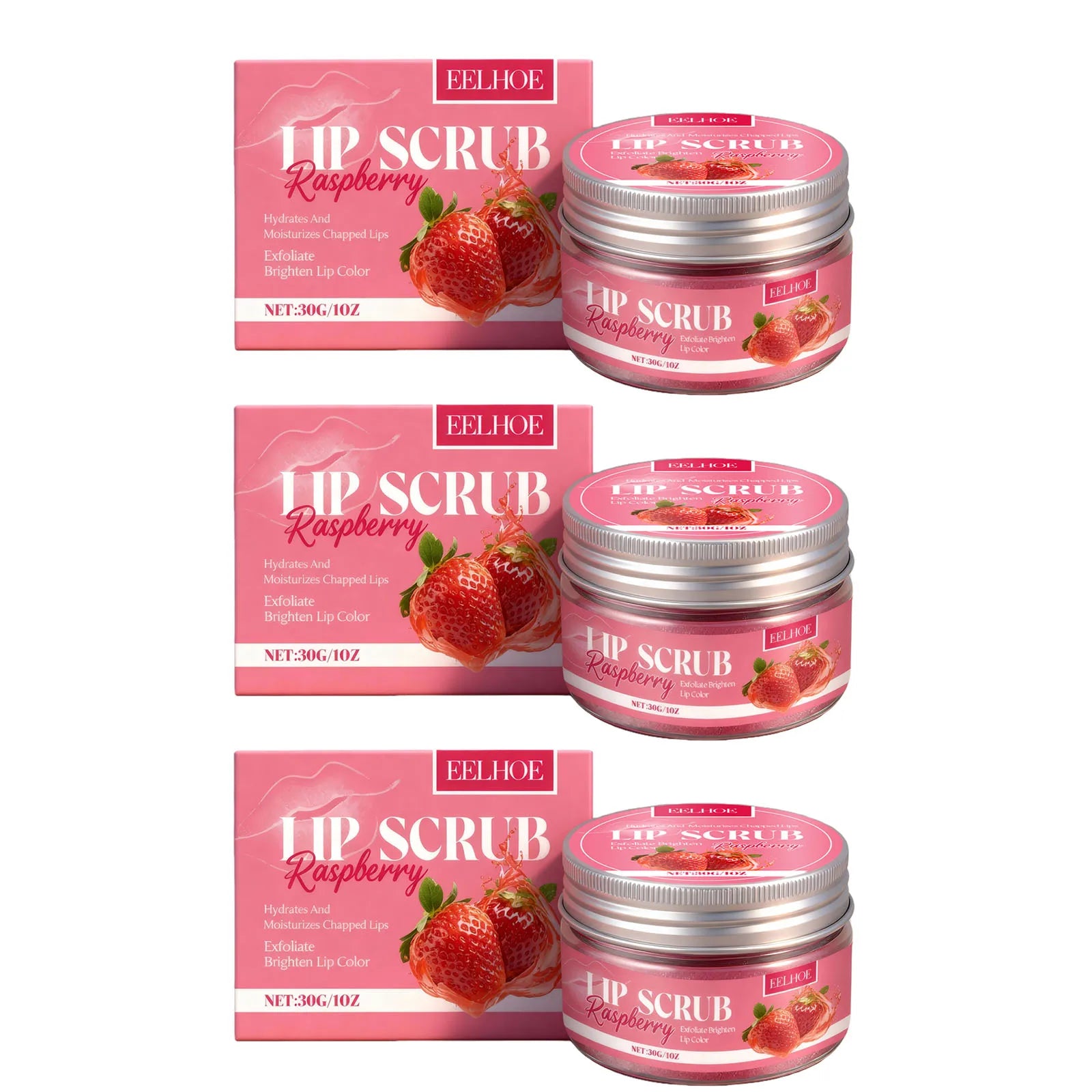 Strawberry Lip Scrub Exfoliating Soothing Lips Preventing Dryness Cracking Improving Dullness Brightening Moisturizing Lip Care